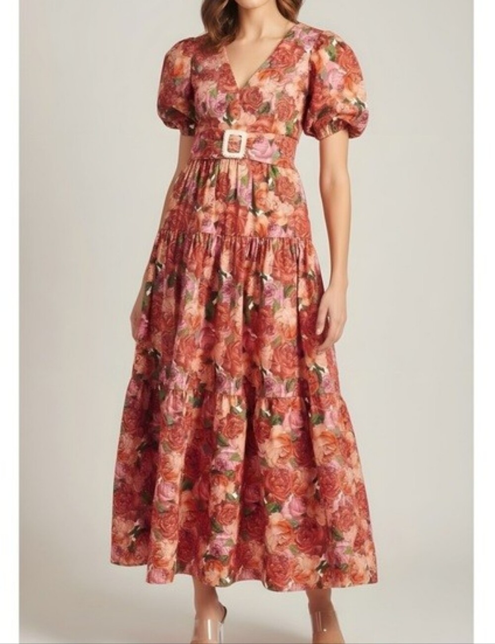 FINAL PRICE NWT Sachin and Babi Carina Belted Floral Midi Dress NO MORE DISCOUNT - Picture 5 of 12